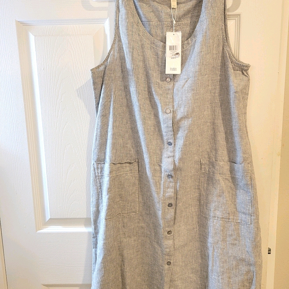 NWT eileen fisher hemp cotton button up top